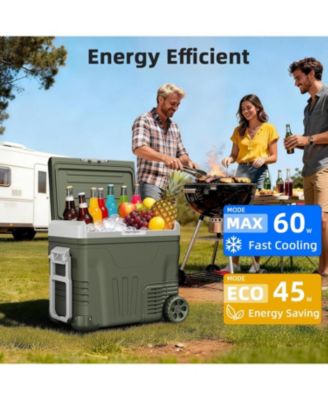 53QT Portable Refrigerator with Wheels