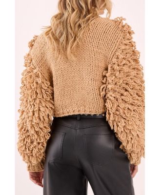Women's High Neck Cropped Sweater