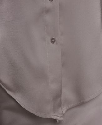 Petite Sleeveless Collared Neck Shirt