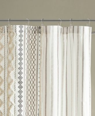 Imani Stripe Cotton Chenille Shower Curtain, 72" x 72"