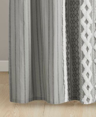 Imani Stripe Cotton Chenille Shower Curtain, 72" x 72"