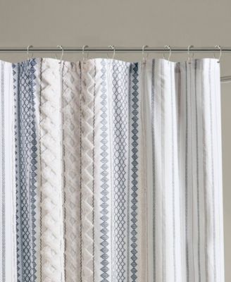 Imani Stripe Cotton Chenille Shower Curtain, 72" x 72"