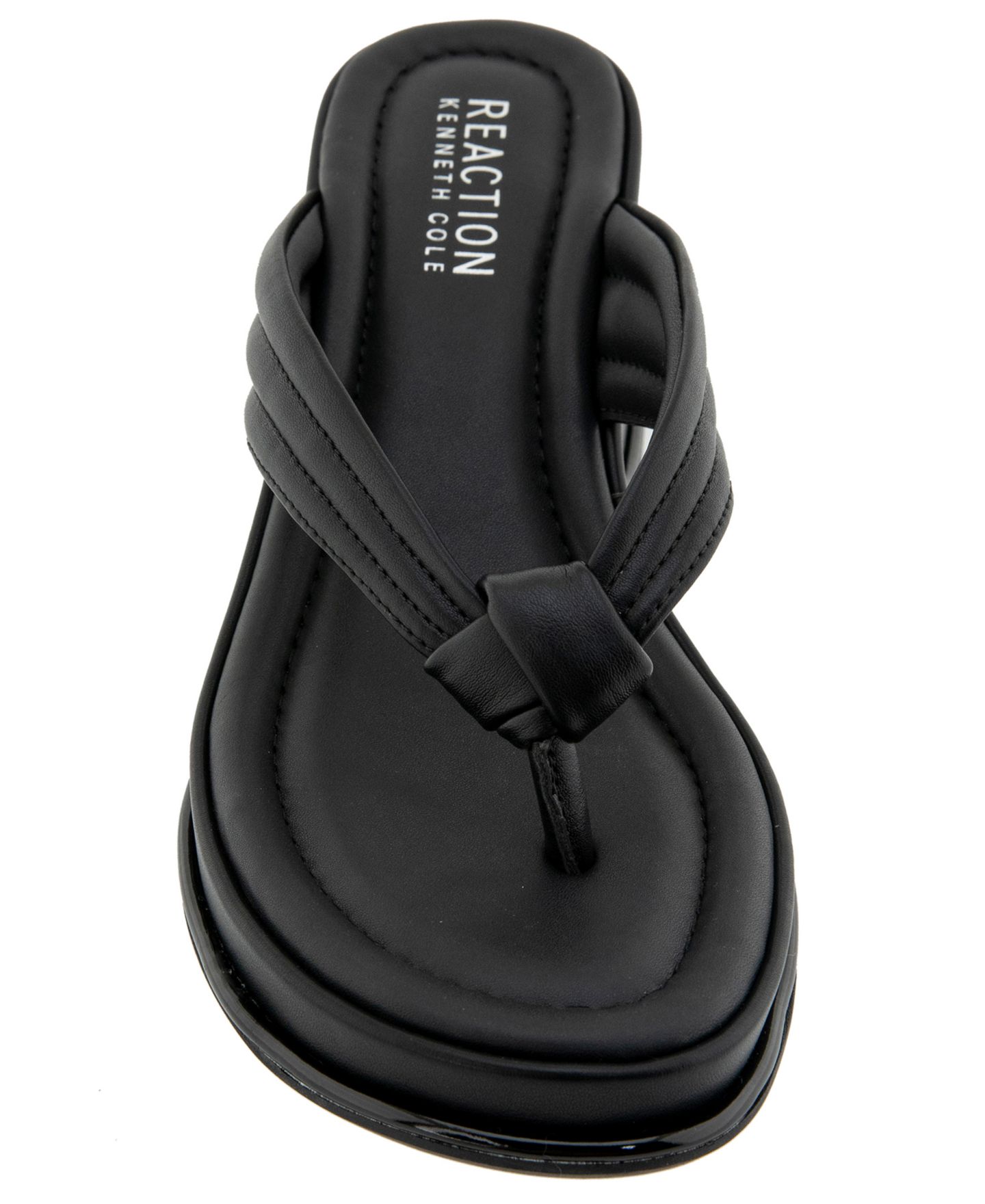 Женские сандалии Kenneth Cole Reaction Rixton Wedge Thong, цвет: Чёрный гладкий — фото 7