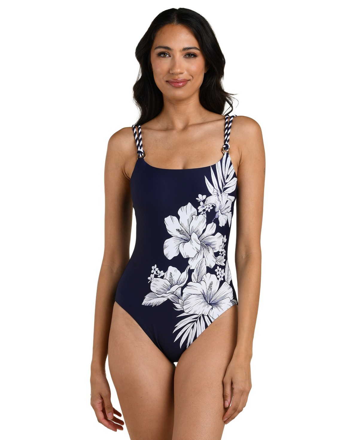 Женские купальники La Blanca Women's Mariner Blooms Scoop Neck One-Piece Swimsuit — фото 1