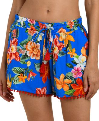 Women's Modern Oasis Printed Cover-Up Beach Shorts