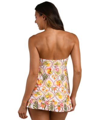 Women's Palm Nouveau Bandeau Neck Tankini Top