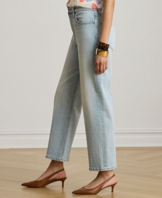 Petite High-Rise Relaxed Straight Ankle Jeans
