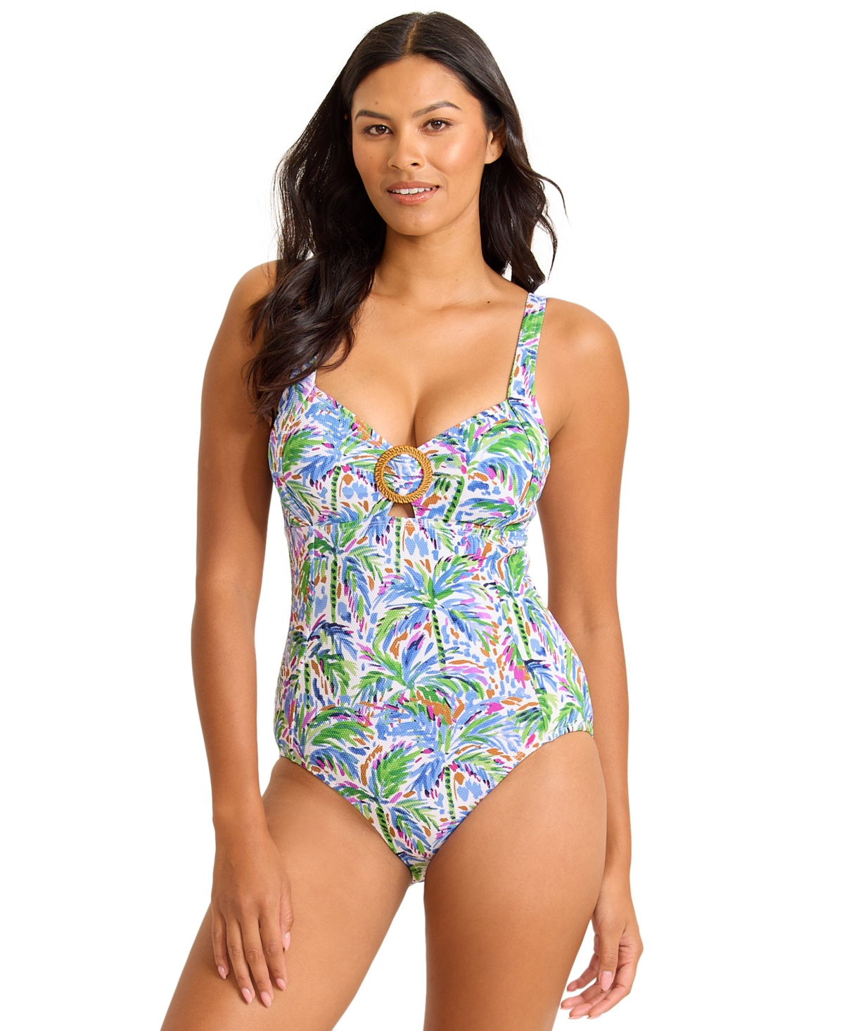 Tommy Bahama Women's Sweetheart Neck Printed One-Piece Swimsuit