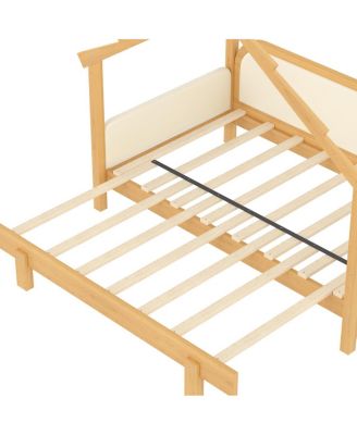 Streamdale Twin Size Wood Treehouse Bed with Soft Cushion Rails