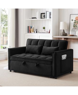 55-inch 3-in-1 Convertible Sofa Bed with Adjustable Back and Storage