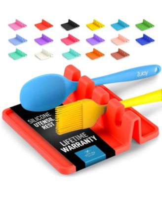 Silicone Kitchen Utensil Rest with Drip Pad for Multiple Utensils