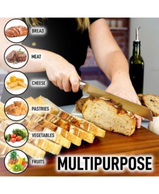 Serrated Bread Knife - Stainless Steel Bread Knife for Homemade Bread, Cake, Bagel