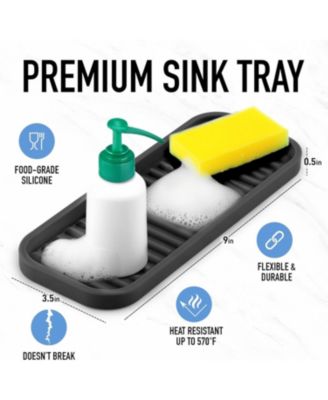 Silicone Sponge Holder for Kitchen Sink - Flexible Multipurpose Soap Tray