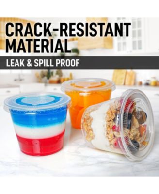 200 Pack Clear Jello Shot Cups with Lids - Disposable Condiment Cups