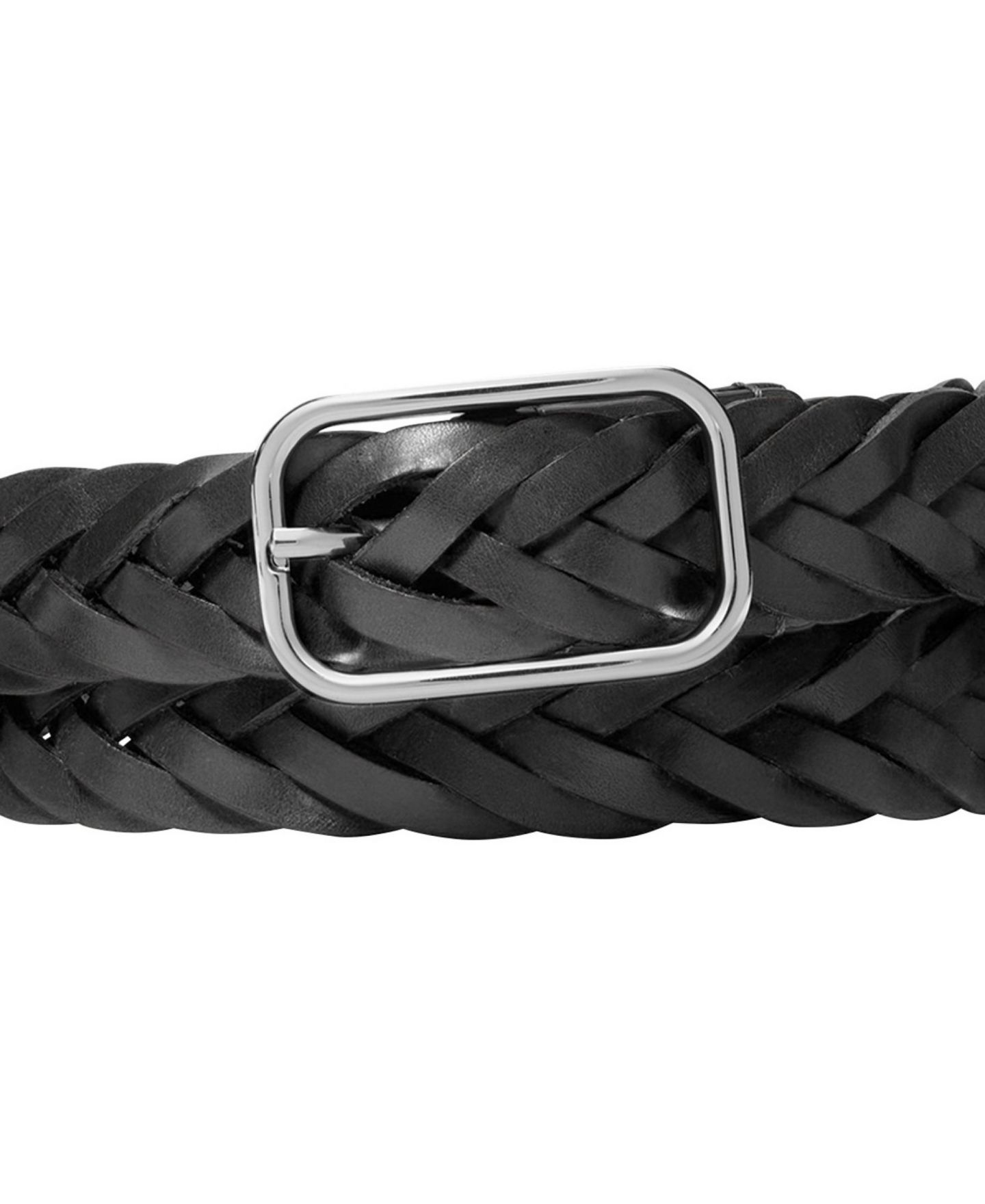 Мужской ремень Michael Kors Oval Harness Braided Belt, цвет: Чёрный — фото 3