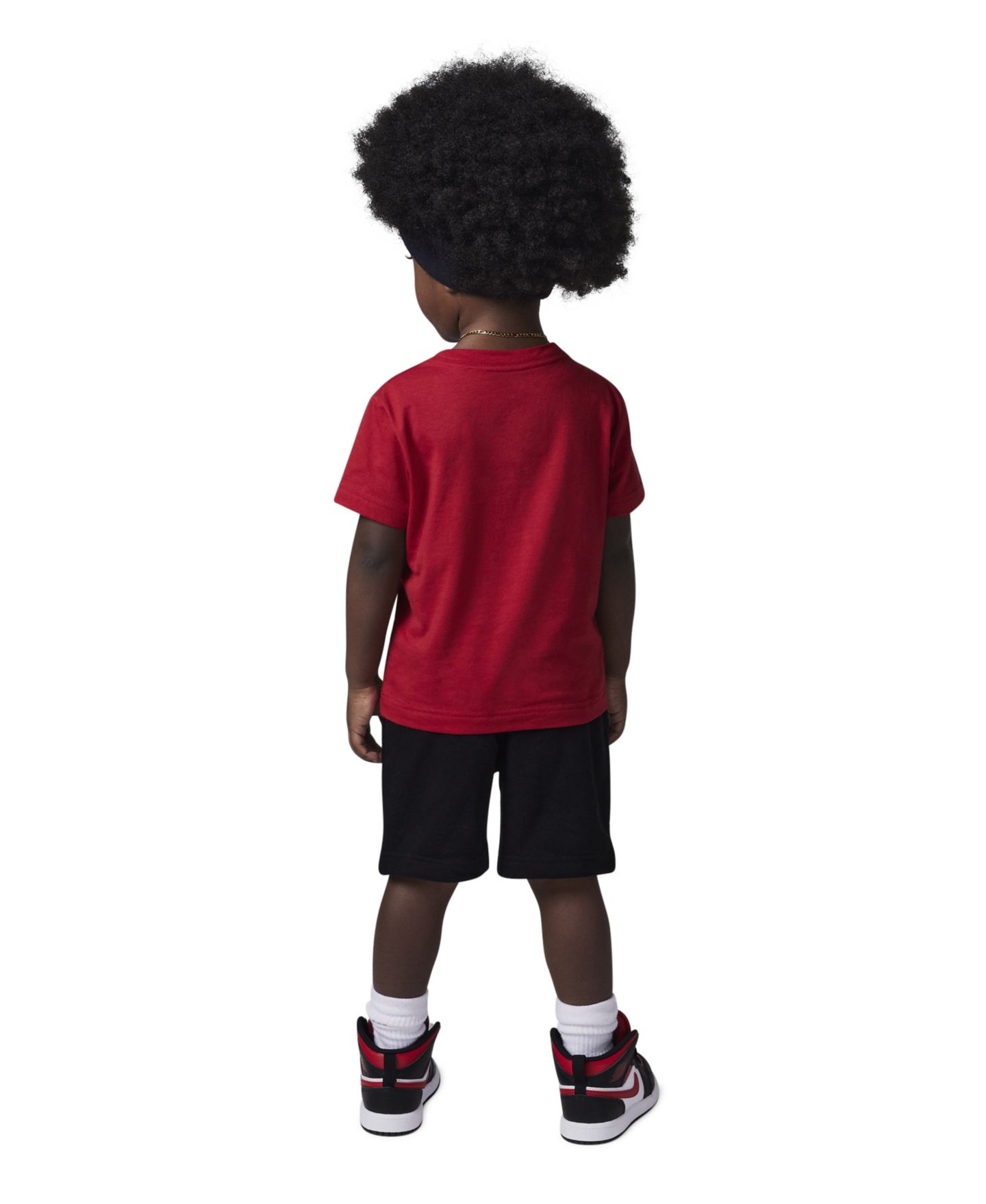 Комплект Jordan Jumbo Jumpman T-Shirt and Shorts, 2-Piece Set для мальчиков, цвет: Чёрный / Красный — фото 3