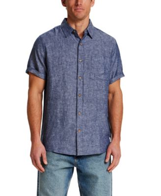 Men's Regular-Fit Solid Button-Down 100% Linen Shirt