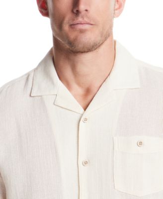 Men's Airtex Regular-Fit Textured Button-Down Camp Shirt