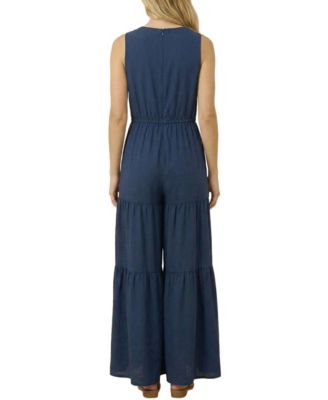Women's Sleeveless Flare-Leg Jumpsuit