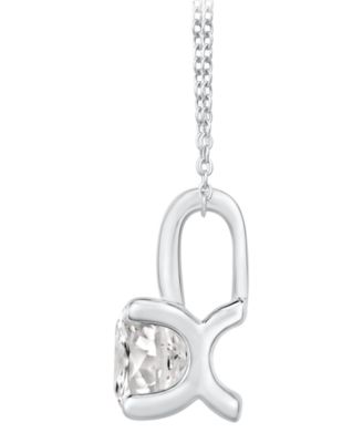 GIA Certified Diamond Solitaire 18" Pendant Necklace (1 1/2 ct. t.w.) in 14K White Gold