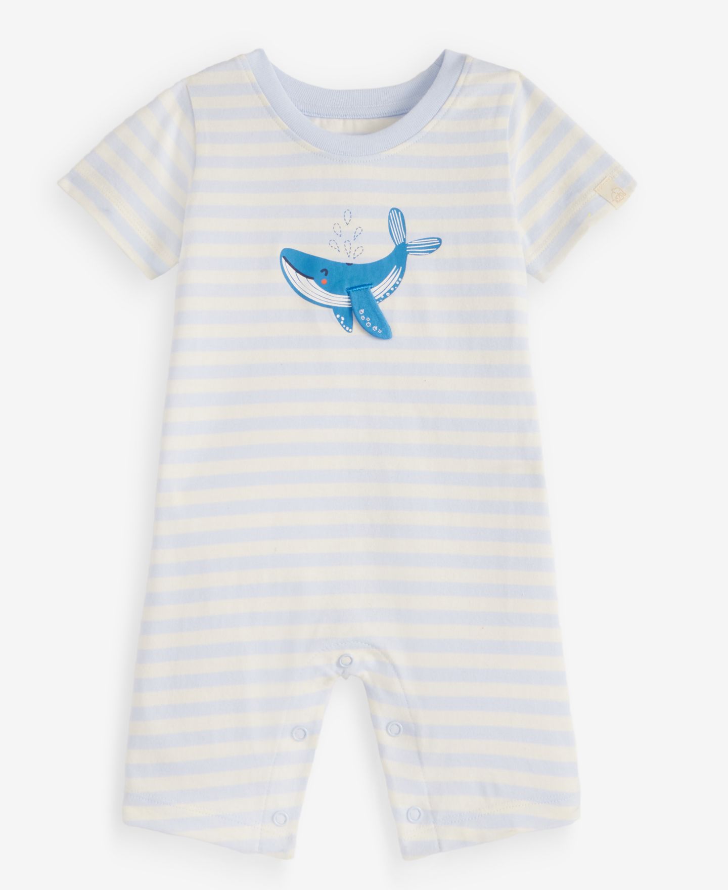 Детский хлопковый солнцезащитный костюм First Impressions Whale Stripe, 0-24 мес, цвет: Cielo — фото 1
