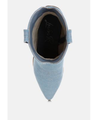 Womens Nigara Cut Out Detail Denim Cowboy Boots