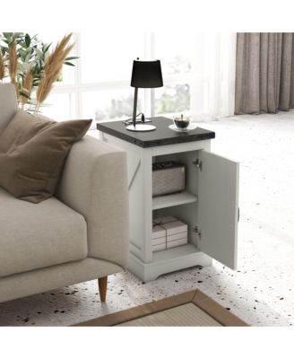 End Table with Charging Station and USB Ports,