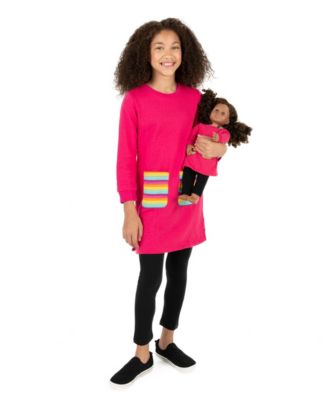Toddler Girls Matching Doll Long Sleeve Tunic Sweatshirt Dress