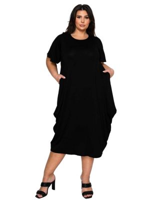 Plus Size Liz Flutter Sleeve Pocket Dress