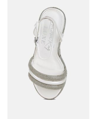 Womens My Bliss Rhinestone Studded Wedge Sandals