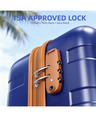 3 Piece Hardshell Luggage Set with Spinner Wheels TSA Lock and Aluminum Telescopic Handle