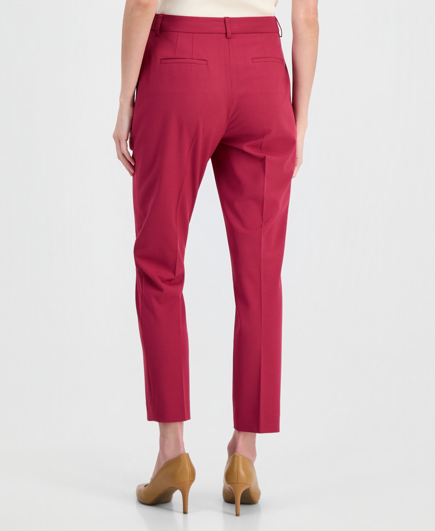 Женские брюки Tahari ASL Shannon Straight-Leg Ankle, цвет: Ягодный — фото 4