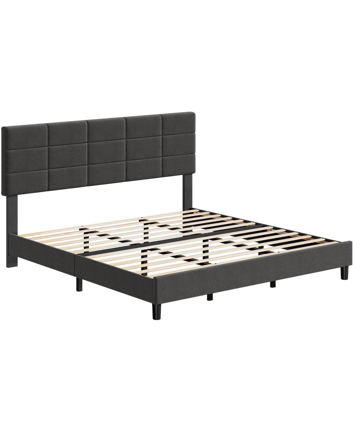 Gaomon Platform Bed Frame, Linen Upholstered King Bed Frame, Wooden Slats Support, No Box Spring Needed