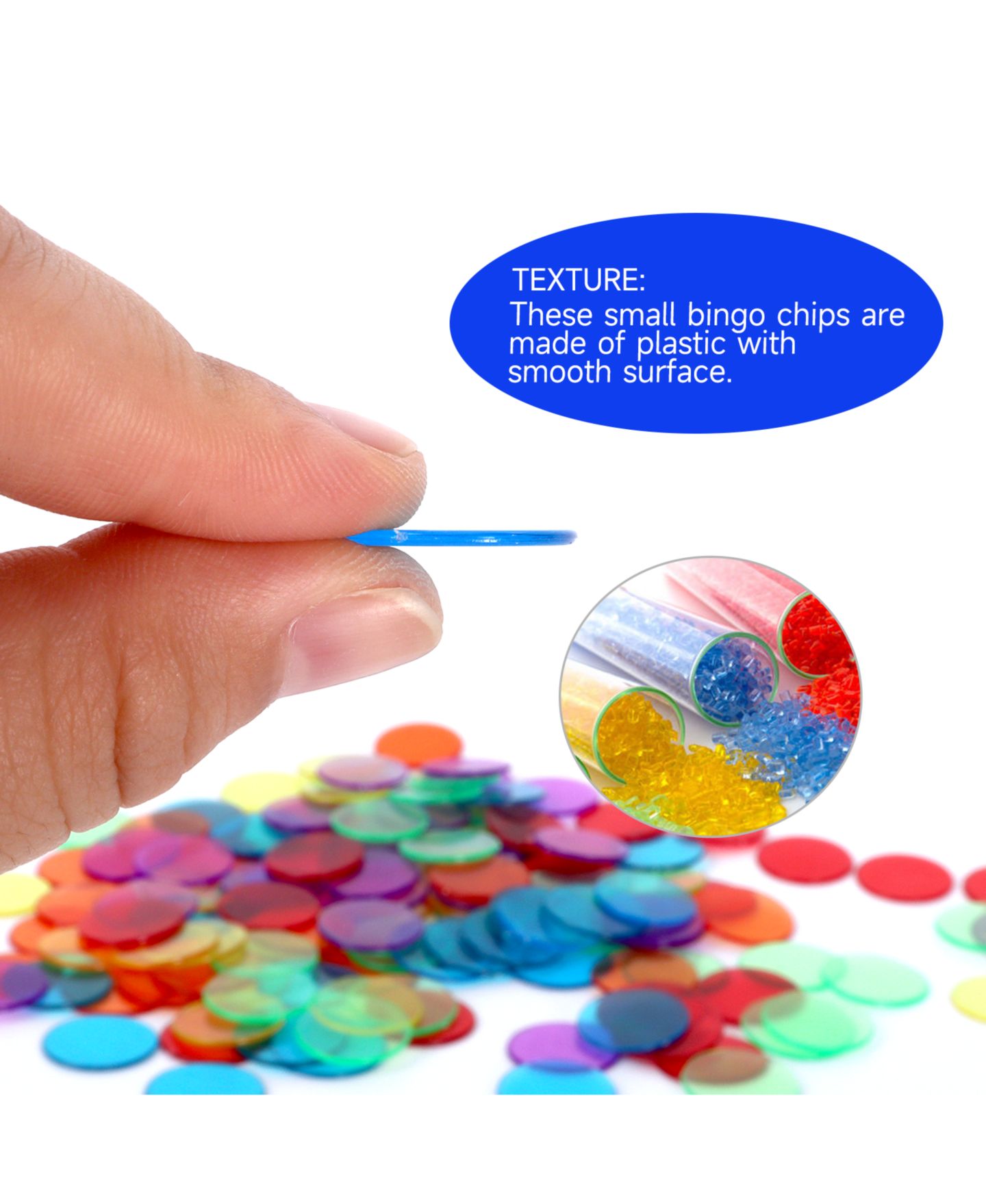 Детские игрушки GSE Games & Sports Expert 500 Piece Transparent 3/4-Inch Durable Bingo Chips, Ages 6+, цвет: Mixed Color — фото 2