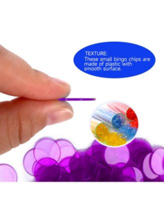 500 Pieces of 3/4-inch Plastic Transparent Bingo Chips for Bingo Game Party