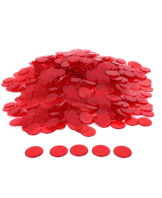 500 Pieces of 3/4-inch Plastic Transparent Bingo Chips for Bingo Game Party