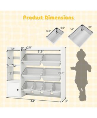 Children s Toy Organizer with Bookshelf and Cabinet Door