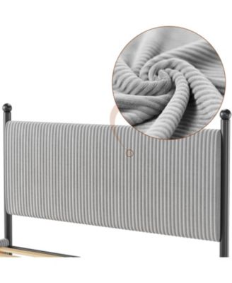 Bed Frame with Velvet Headboard