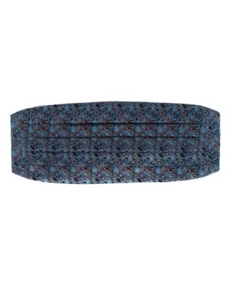 Men's Enzo Exploded Floral Silk Cummerbund & Bow Tie Bundle