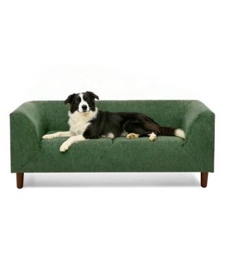 Modern Olive Green Pet Sofa Bed with Armrests and Backrest for Medium and Small Breeds