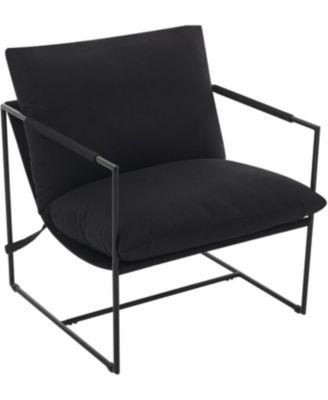 Sling Accent Chair with Metal Frame and Foam Cushion