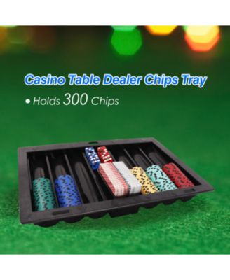Las Vegas Style Dealer Table Chips Tray Rack for Poker Chips (10 Rows, Holds 500 Chips)