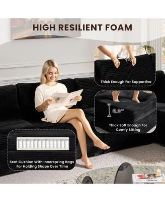 Modular Sectional Sofa Middle Seat Module, 32.7" Middle Seat for DIY Combination L U V Shaped, Plush Corduroy Loveseat Chair for Living Room