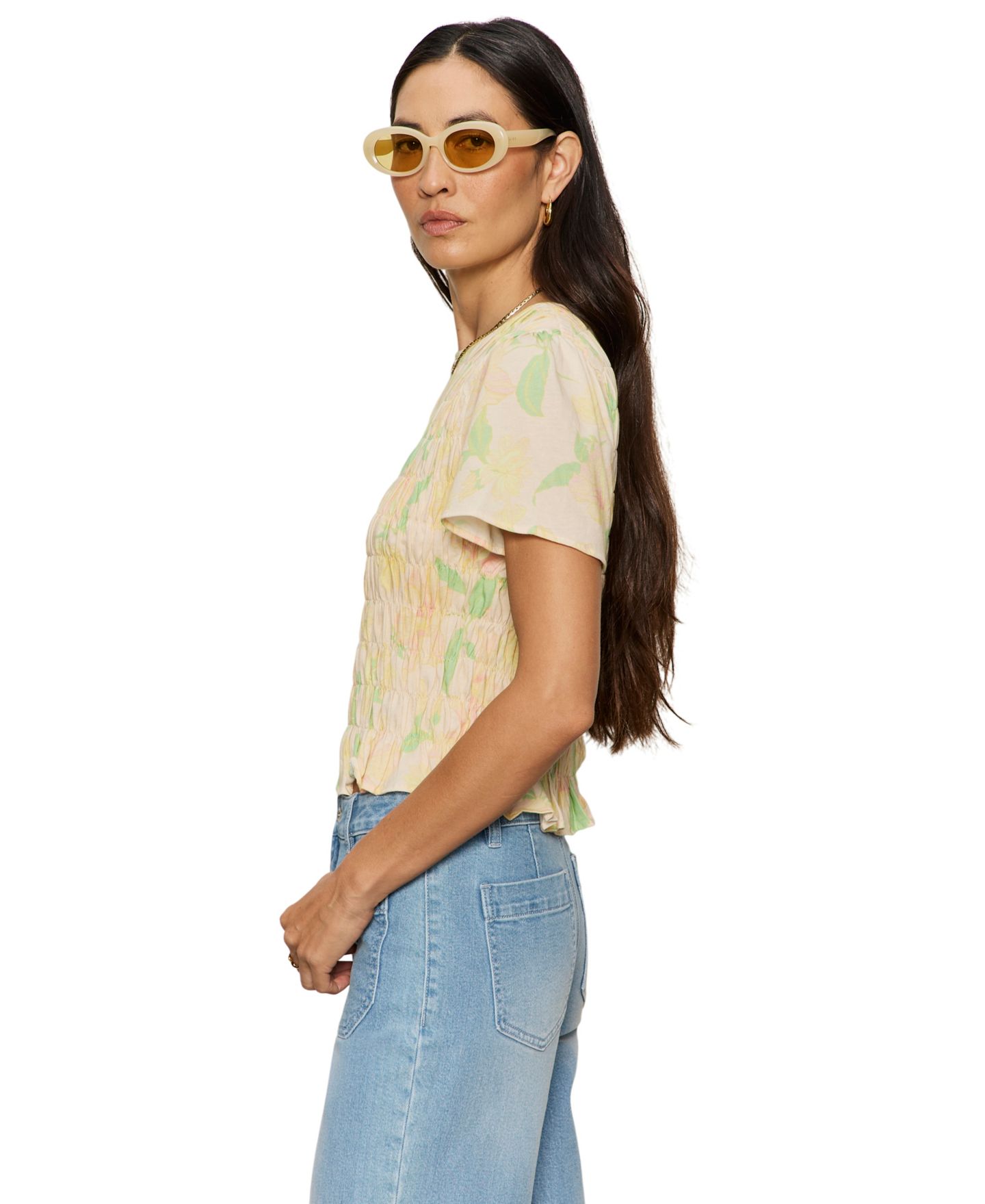 Женский топ Sanctuary Better Together Floral Smocked, цвет: Gentle Lily — фото 3