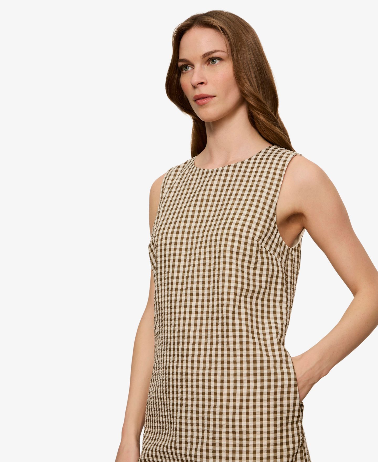 Женское платье Sanctuary Sleeveless Seersucker Mini, цвет: В мелкую клетку — фото 3