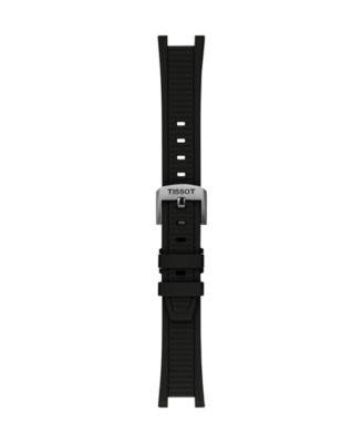 Unisex Black Dial Rubber Strap Watch, 38mm