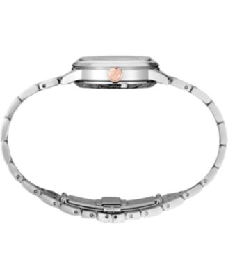 Women's Silver Stainless Steel Bracelet Watch, 34mm