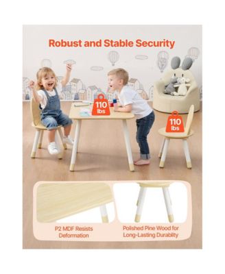 Toddler Art Table and Chair Set with Rounded Edges