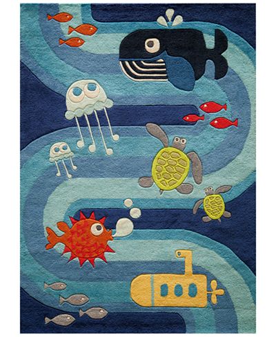 Momeni Lil Mo Whimsy LMJ-21 Ocean Life Blue Area Rugs