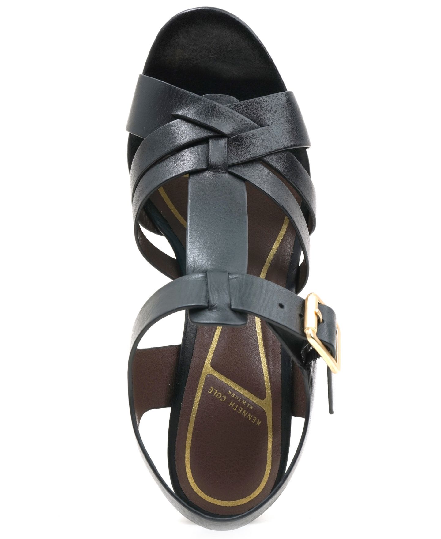 Женские сандалии Kenneth Cole New York Lotus Platform Dress Sandals, цвет: Чёрный кожаный — фото 4